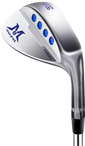 MAZEL Golf Wedges 48 50 52 54 56 58 60 Degree Golf Sand Wedge for Men Right Hand, Stainless Steel Shaft and CNC Milled Face Helps Keep Swing Consistency and Accuracy (Silver, 58, Degrees, Right)