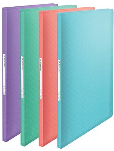 Esselte - Porte-vues A4 avec 40 Pochettes, Capacité 80 Feuilles, Rangement & Présentation de Documents, Maison / Bureau, Motif Texturé, Gamme Colour'Breeze, Coloris Assortis, 626229
