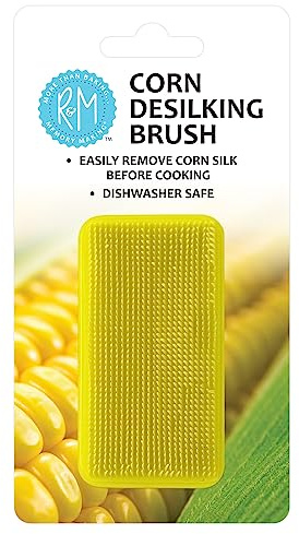 R&M Corn De-Silking Brush, Vegetable Brush, Easy to Hold, Small, Yellow
