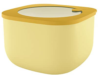 Guzzini Store&More Kitchen Active Design Contenitori Ermetici Alti per Frigo/Freezer/ Microonde (L), 19.5 x 19.5 x 12.3 cm, Giallo (Ochre)