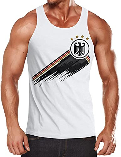 MoonWorks® Herren Tanktop Deutschland Fußball EM-Shirt 2024 WM Fanshirt Deutschlandshirt Adler weiß L