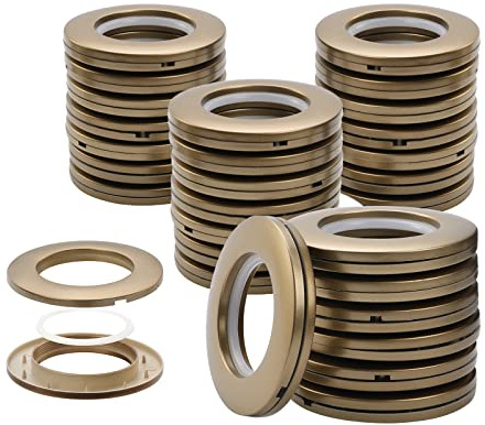 Knpwer 32 Anillos de Cortina Con Ojales de Plástico de 40 mm - Silenciadores a Nanoescala Para Ventana y Ducha