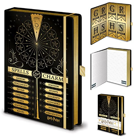 Pyramid International Harry Potter anteckningsbok trollformler och berlocker design A5 skrivplatta och journal dagbok inbunden