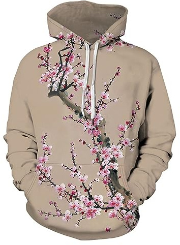 Oanviso Femme Casual Sweat à Capuche Pull Kawaii Sweat Shirt pour Printemps Automne Imprimé Couple Hoodie à Manches Longues Femme Mode Sweater Oversized A 7 M