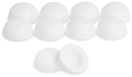 GleitGut Tapones para tornillos de cabeza alomada blancos, 10 unidades, para tornillos de alféizar de ventana (diámetro exterior: 10,5 mm, diámetro interior: 7 mm, altura: 5,0 mm)
