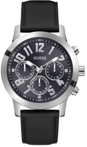 Guess Montre analogique pour Homme à Quartz avec Bracelet en Cuir GW0709G1