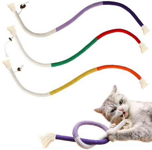 YANGCHUN Katzenminze Spielzeug Beißseil,Interaktives Spielzeug für Katzen Indoor, Katzen zahnpflege gegen mundgeruch, Gefüllt mit natürlicher Katzenminze Spielzeug für Katze,Stressabbau