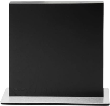 Eden Magnetic Knife Block EQB102 Ceppo Portacoltelli Magnetico, Legno di Frassino Nero, Base in Acciaio, 23 x 25 cm