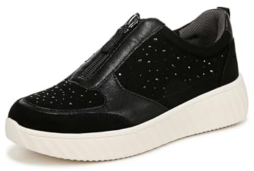 LifeStride Women's Winner Comfort Sneaker Sneaker Black W/Rhinestones 6 M