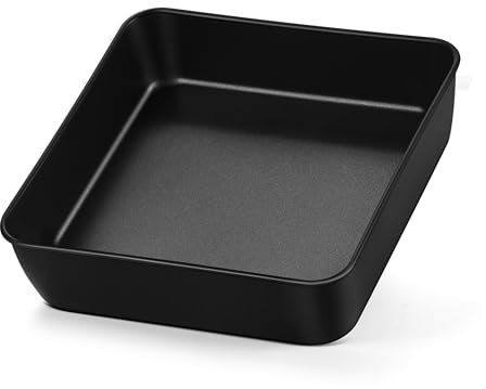Joyfair 6 Inch Square Cake Tin, Stainless Steel Baking Mould with Non-Stick Surface, Cake Pan/Baking Tin Ideal for Roasting Bread Lasagna Brownie Meat, Easy Release & Easy Clean, 16 x 16 x 5cm
