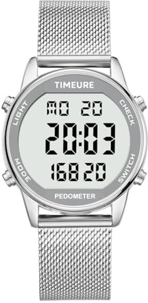 TIMEURE Pedometer Watch for Women, Step Counter Watch, No App or Charging