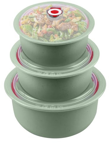 MEGYAD 3er Set Mikrowellengeschirr mit Deckel: Mikrowellengeschirr Frischhaltedosen 260/480/900ML, Mikrowellen Multischüssel Brotdose für Spülmaschine, Mikrowelle, Backofen, Kühlschrank