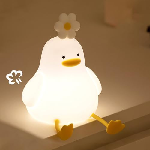 YANGUN Luz nocturna de patos para niños, lámpara de silicona, 3 modos de luz, bonita lámpara de patos, recargable por USB, con temporizador de 30 minutos, control táctil, decoración para habitación