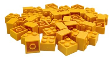 brick1 - Mattoncini Costruzione 2x2 Compatibili, Pezzi da Costruzione per Bambini e Adulti (Giallo) 250 pezzi
