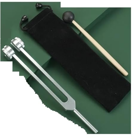 Professionell stämningsgaffel 256HZ 1024HZ aluminium öronplockning blöjor slagverk musikinstrument standardton stämgaffel (silverväskhammare)