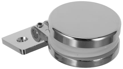KICHOUSE 2 Pezzi Cerniere per Porte Doccia in Lega di Zinco Fissaggio Pivot Metallico per Vetro Rotondo Compatibili con Porte Vetro e Armadietti Design Stabile e Versatile