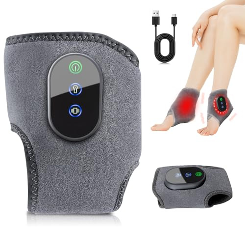 2 Pièces Masseur Pied 3 en 1, 3 Modes Vibration, 3 Niveaux Réglage Intelligent de la Température, Soulage les Douleurs aux Pieds, Chauffe-Pieds avec Appareil de Massage pour Cheville, Talon, Semelle