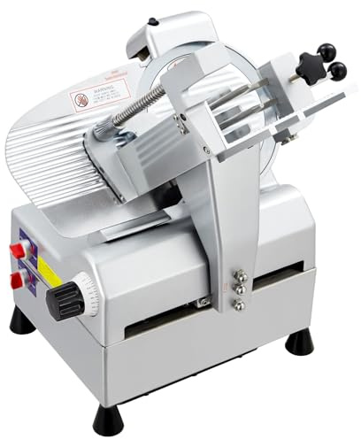 Cortadora eléctrica profesional de carne y fiambres - Motor cobre 210W, cuchilla desmontable 220mm - Grosor 0-12mm, protección infantil - Uso doméstico/comercial - Semiautomática YF-B200B, enchufe