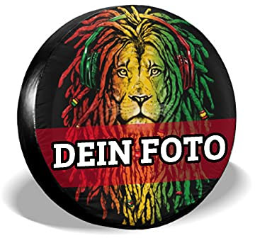 Personalisierte Foto-Reserveradabdeckung, Individuelles Reifenabdeckung mit eigenem Foto, personalisiertes Fotogeschenk für Geburtstag, 14'' Die Reifencover passt für 60-69cm in Durchmesser