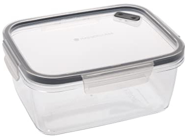 MasterClass Eco-Snap 800ml Recycled Food Container, Rectangular Plastic Food Storage Box, Leak-Proof Lunch Boxes, Ideal for Lunches and Meal Prep, Dishwasher Safe