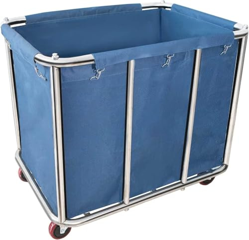 400L Industrial Rolling Laundry Cart,Commercial Laundry Basket with Wheels