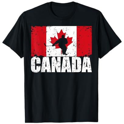 Camiseta de hockey de Canadá con bandera canadiense Camiseta