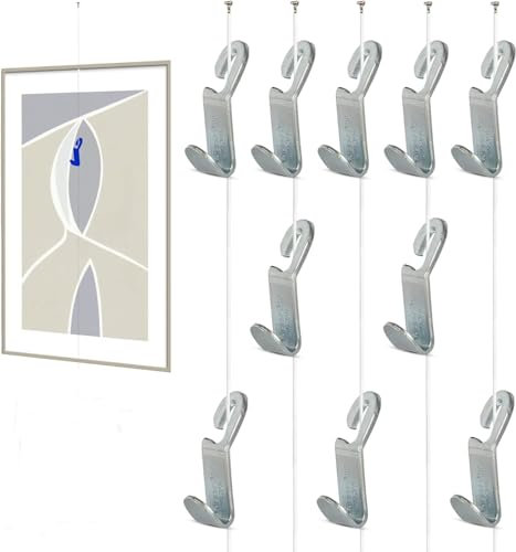 Place-it Ganci di base per foto da appendere (50 pezzi) – Combinate i ganci con corda e guida da galleria per appendere foto pesanti (5 kg)