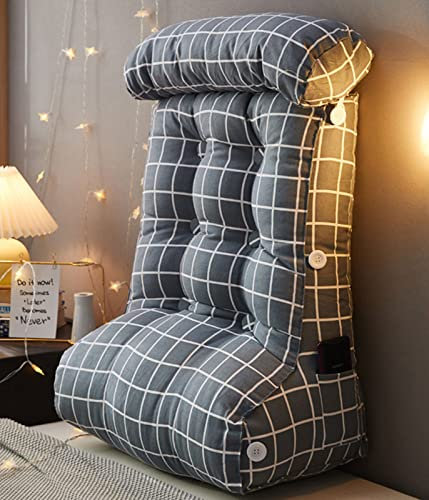 LICOIL Rückenkissen,Rückenkissen mit Armlehnen,Lesekissen/Stützkissen mit Füllung aus Zerkleinertem Memory Foam,Bequemes Kissen,Rückenkissen Bücherkissen