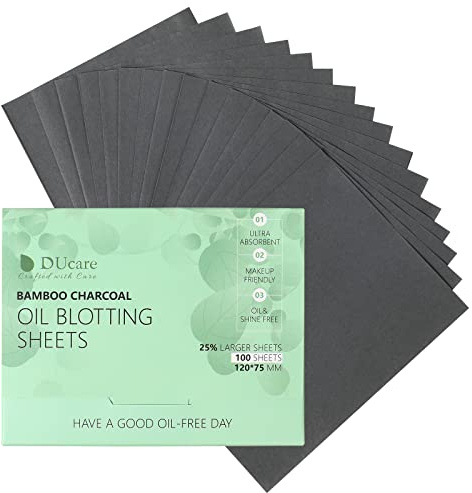 Oil Blotting Sheets for Face, DUcare 100 Counts Green Tea Blotting Paper for Oily Skin, Oil Absorbing Sheets for Face