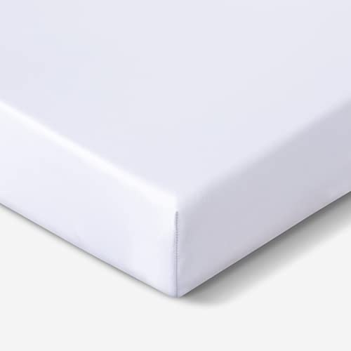 Bedgear Baby Hyper-Linen Performance Crib Sheet – Deflects Heat, Soft Airy Feel – 93% Rayon from Bamboo & 7% Linen – Breathable Fitted Crib Sheet, Sleep Comfort, Baby Shower Essentials, Bright White