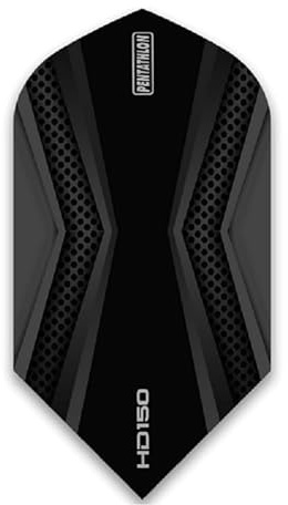 US Darts 3 Sets (9 Flights) Pentathlon HD150 Grey/Black Slim Dart Flights - 150 Micron