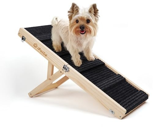 iPetba Hunderampe für Kleine Hunde Katzen Haustier Rampe Sofa Bett Auto Klappbar Einstellbar 34-53 cm, bis zu 20kg