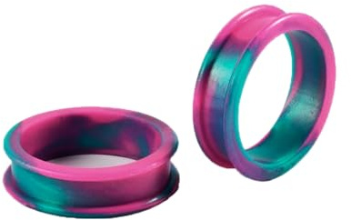 Beydodo Plug Tunnel Oreille, Écarteur Silicone 2 Pièces Piercing Bijoux pour Femme Homme Tunnel À Double Évasement De Couleurs Mélangées