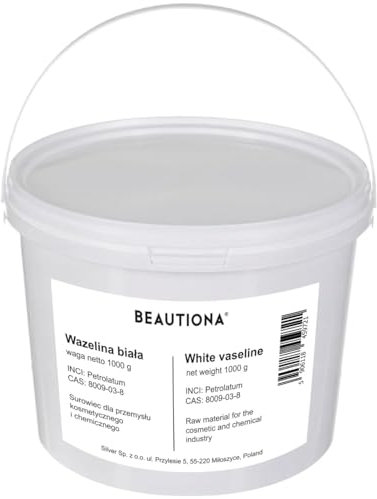 Weiße Vaseline 1kg Dose für Kosmetika & Hautpflege - Feuchtigkeitsspendend, Schützend, Hypoallergen, Geruchlos - Ideal für DIY Salben, Tattoos, Peelings