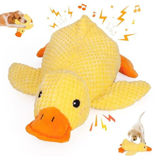 Omnikryp Peluche per Cani Indistruttibile, Cigolante Pupazzo Cane Interattiva, Giocattolo per Cani in Peluche, Masticabile e per Cuccioli di Anatra, per Masticatori di Razze Piccole, Medie e Grand