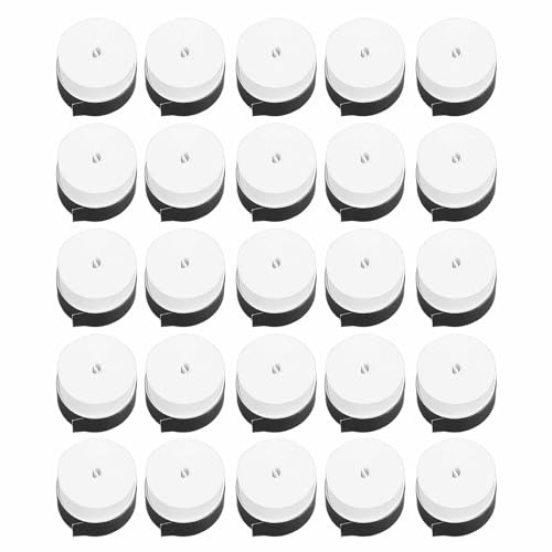 MEMEWOCA 25 Unidades de Cinta para empuñadura de Raquetas de Tenis, overgrips súper absorbentes y Antideslizantes para Raquetas de Tenis, bádminton y Squash, así como para cañas de Pescar, (Blanca)