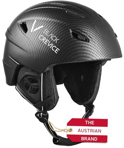 Black Crevice Erwachsene Skihelm Streif, matt schwarz Carbon/weiß, L…