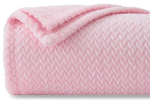 NEWCOSPLAY Coperta in pile di flanella, leggera e morbida, per tutte le stagioni (888-rosa, copriletto (127 x 152 cm)