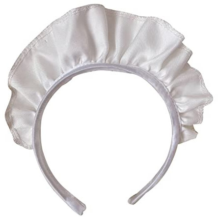 PHILSP Maid Kopfschmuck für Damen - Breite Rüschen, Schöne Weiße Dienstmädchen, Anime-Cosplay, Gothic-Stil Haarreifen, Requisiten, Weiß