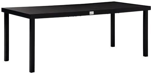 Outsunny Table à Manger de Jardin pour 8 Personnes, Table de Jardin extérieure en Aluminium, pour Patio, terrasse, 190 x 90 x 74 cm, Noir