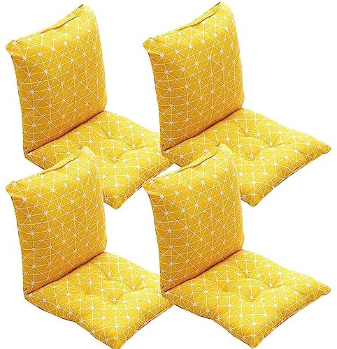 MeRcri Pack 1/2/4 Cojines para Sillas con Respaldo,40x40/45x45/50x50 cm,con Correas de Sujeción,Cojín Acolchado de Respaldo Bajo, Cojín Acolchado para Silla de Jardín (Color : #9, Size : 40x40cm4pcs)