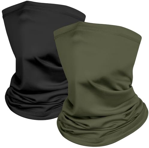 Kiiwah 2 Stück Multifunktionstuch Schlauchschal, Winddicht Bandanas Elastisch Sonnenschutz Loop Schal Neckwarmer Herren Halstuch für Winter Thermal Outdoor Radsport Ski Motorrad Laufen