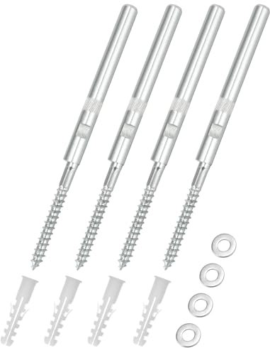 QWORK® 4er-Set Unsichtbar Wandregal Halterung Ø10x100mm, Schwebende Regalhalterung aus Stahl - Tragfähigkeit 18kg - Inklusive Unterlegscheiben und Dübel