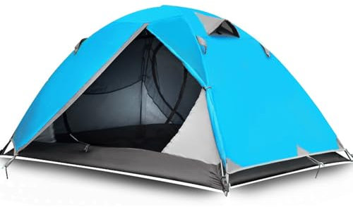 WHYATT 2 Personen Zelt, Tipi Zelt, Biwaksack, Wasserdichtes Zelt, Rucksackzelt, Einfacher Aufbau, Leicht für Outdoor, Naturehike (Color : Light Blue)