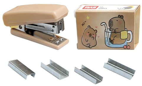 Capybara Skrivbordshäftapparat, söt kapybara häftapparat med häftapparat, liten kontorshäftapparat, tecknad capybara bordsskiva häftapparat för barn, handhållen häftapparat för hemmakontor, bärbar