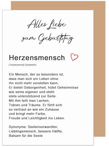 Edition Seidel Premium Geburtstagskarte mit Umschlag. Glückwunschkarte Grußkarte Karte mit Spruch Geburtstag Happy Birthday Mann Frau Herz (G3715 SW025)