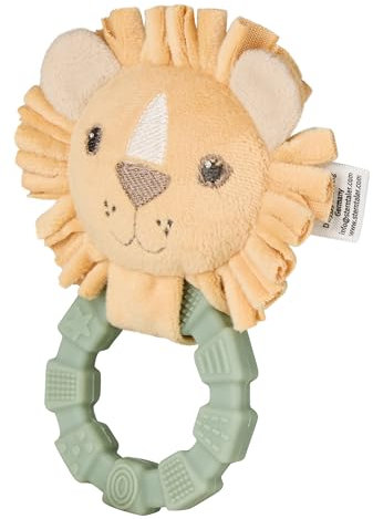 Sterntaler Greifling Löwe Leo - Aus samtigem Stoff - Integrierte Rassel - Baby- und Kleinkindspielzeug - Fördert die Motorik und Sinne von Babys , mattgelb