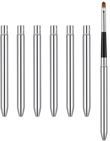 6 pinceles de labios retráctiles para pintalabios con tapa, aplicador de pintalabios de viaje plateado para mujeres y niñas, maquillaje de labios preciso