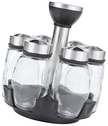 Estante giratorio para especias para encimera de cocina con tarros y botellas, estantes de almacenamiento de especias de 360°, soporte para condimentos de cocina, carrusel de especias que ahorra