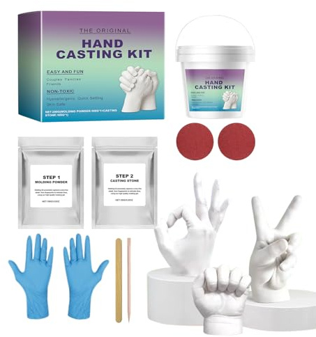 Set di impronte di mani - Coppia di set di impronte di mani per adulti | Set di per sculture fatte a mano come souvenir | Set di impronte in gesso per decorazione di di nozze,